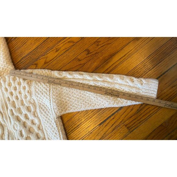 Ecuador Handknit Hooded Zip Cardigan Sweater Handmade Ivory Women’s Small - Picture 8 of 9